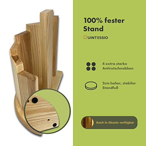 QUINTESSIO Magnetische Messenblok zonder Messen - Halfronde Magnetische Houten Messenhouder - XL-Messenplank met Extra… - Afbeelding 7