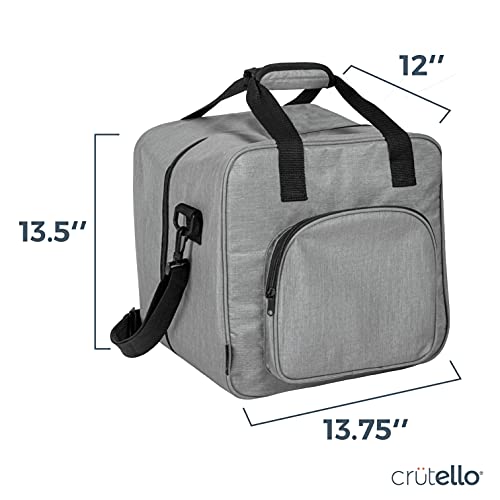 Crutello Sewing Machine Case - Universal Carrying Bag with Storage Pockets Compatible with Serger, Brother Sewing Machines, Measuring 13.75\" x 12\" x 13.5\"