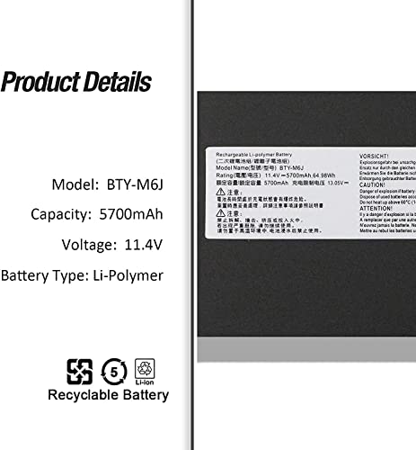 Bateria Para Notebook for BTY-M6J BTY-U6J for MSI GS63 7RD 7RE 8RD 8RE 8RF GS63VR 6RF 7RF 7RE GS73 7