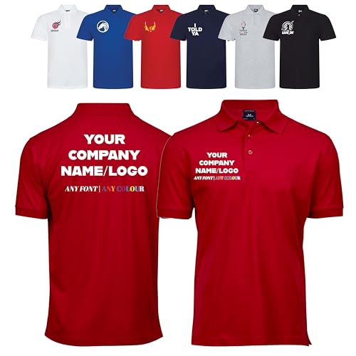 Varsany Custom Workwear T-Shirt – Personalised Uniform Polo Shirts for Men & Women, Unisex Tops for Business or Trades Red