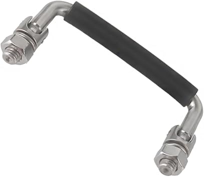 304 Stainless Steel Folding Handle 90 Degree Folding Solid Pull with Rubber, Electric Cabinet Pull Industrial Cabinet Handle, Toolbox Handle with Nut, Hole Center 3.93 in