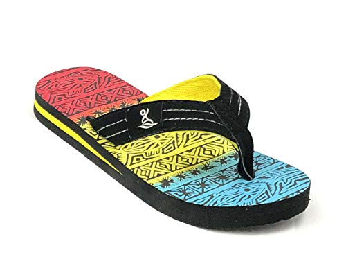 Image of REDVOLUTION New Boys' Beach Sandal TRIBAL Tattoo | Geometric Bali Flip-Flop Sandals