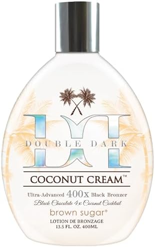Brown Sugar Double Dark Coconut Cream 400X Tanning Lotion, 13.5 Fl Oz