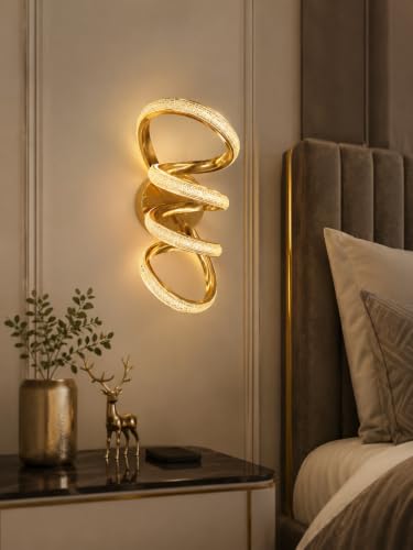 Image of FILLISKA Luxurious LED Wall Lamp for Home with Adjustable Colour Changing Function (1 Year Warranty)(French Gold-1201)