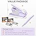 MARSROCK Effortless Stapler for Desk with 40-50 Sheet Capacity, 2000 Staples, 1-Touch Stapling, Ergonomic & Easy to Load Desktop Staplers, Heavy Duty Stapler, and Magnetic Staple Remover, Purple
