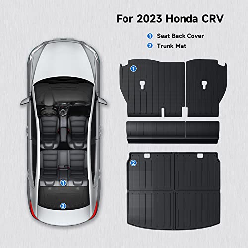 Beegrow Seat Back Covers Cargo Liner For Honda Cr-V Accessories 2023, All-Weather Odorless Tpe Backrest Mats Protectors With Velcro+ Trunk Protection Mat #TOP1