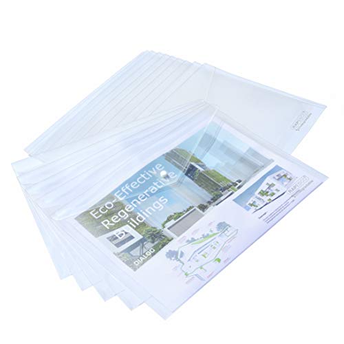 Rapesco 1042 ECO Popper Wallets, A3, Clear Transparent, Pack of 5