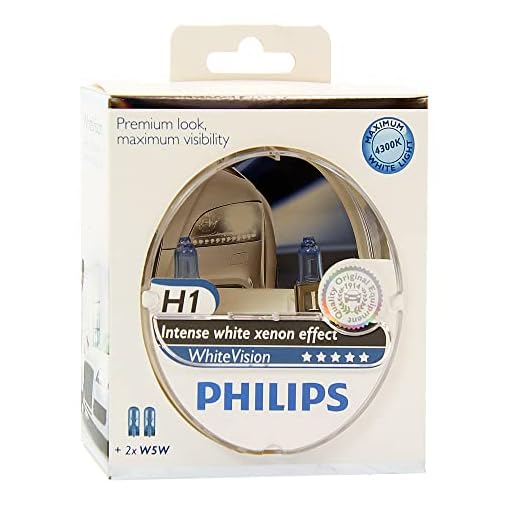 Philips WhiteVision Xenon-Effekt H1 Scheinwerferlampe 12258WHVSM, 2er-Set, Twin box