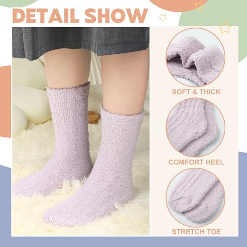 Image of Loritta 6 Pairs Womens Fuzzy Socks, Winter Warm Fluffy Slipper Socks