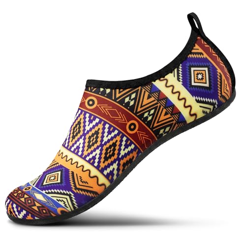 Image of SEEKWAY Water Shoes Women Men Adult Quick-Dry Aqua Socks Barefoot Non Slip for Beach Swim River Pool Lake surf Black SK002(U)