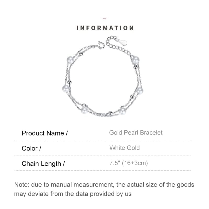 14K Gold Pearl Bracelet, Double Layer Freshwater Pearl Bracelet, Mother's Day Gift for Mother, Wife, Girlfriend2