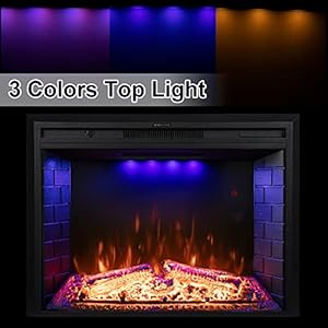 36 inch electric fireplace wall fireplace electric with remote control realistic log and crackling sound overheating protection and timer 7501500w black  urban country home decor