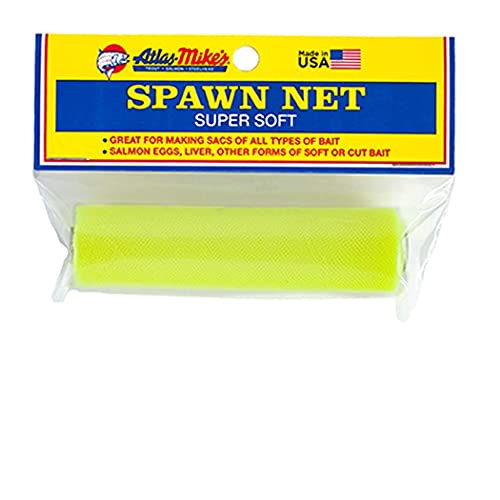 Atlas Mike's Super Soft Spawn Net - Premium Fishing Bait Holder for Salmon Eggs, Liver, Cut Bait, Roe Sacks - Durable Nylon Mesh, Easy-Tie Design, USA-Made Quality - 3