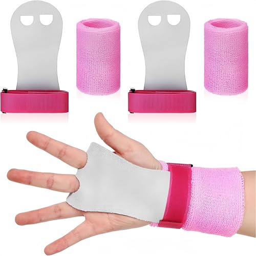 FAQQI Gymnastics Grips for Girls 8-10 - Pink Bar Grips, Hand Protection for Young Gymnasts