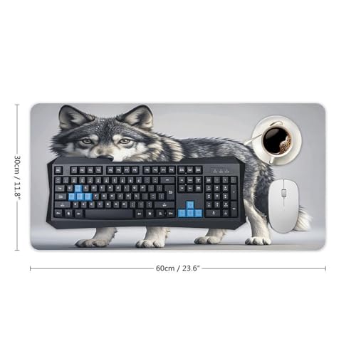 Alfombrilla Grande de Escritorio Cute Wolf Antideslizante miniatura 2