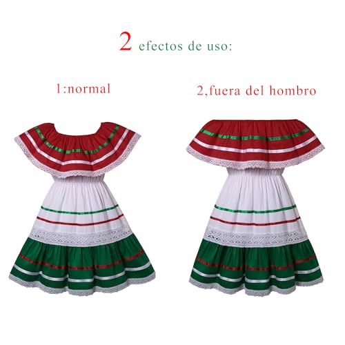 Pettigirl Baby Girl Traditional Mexican Festival Fancy Dress Newborn Infant Off The Shoulder Lace Clothing Outfit2