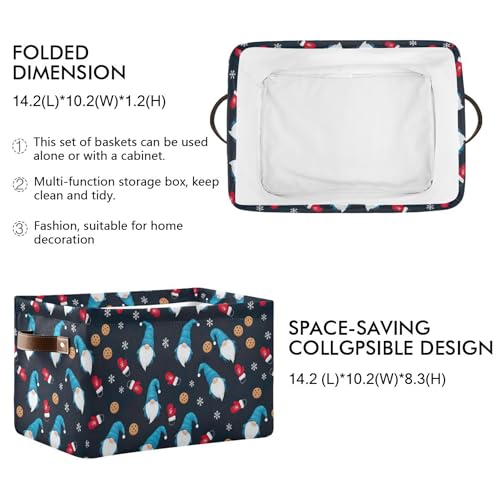 Panier de rangement pliable haut de gamme avec poignées et motif nains