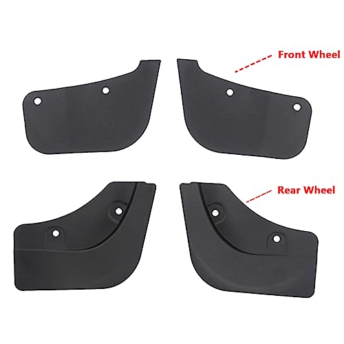 Image of Riloer Mud Flaps Mudflaps Mudguards, Black Splash Guards Fender Flares Dirty Traps with Fastener Rivet Clips, 2021-2023 Compatible with Tesla Model Y