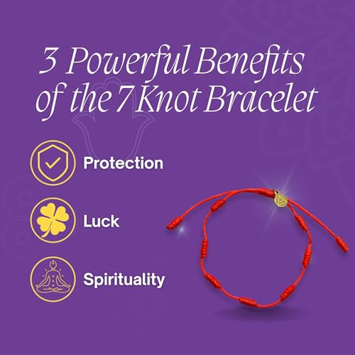 Red String Bracelet – 7 Knot Protection Amulet & Evil Eye Bracelet. Handmade Adjustable. Good Luck Red cord. Waterproof Jewelry. Gift for Men & Women3