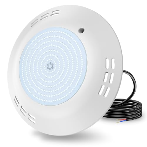OSREE 35W Projecteur Piscine LED Montage en Surface, 6000K Lampe de Piscine Extra-Plate 3500lm Non Dimmable, Ø275mm, Étanche IP68 Remplie Résine Ampoule pour Piscines...