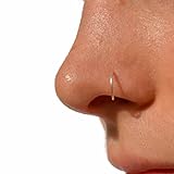 Cool Mom's Closet Sterling Silver Hoop for Nose Piercing | Single Hoop for Conch Helix Silver Piercing Jewelry Piercing Daith Earring | Handmade in FL (Sterling Silver, 8 mm)