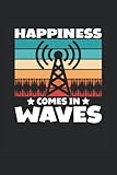  Happiness Comes In Waves: Cuaderno punteado, Regular (6 \"x9\" (15,24 x 22,86 cm)), 120 páginas, papel crema, cubierta mate
