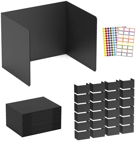 Pack Of 4 Desk Privacy Screens, Foldable Table Divider, Rivet