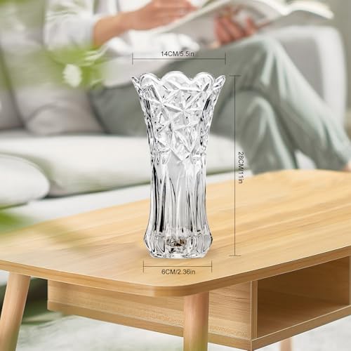 Vase en cristal transparent design diamant pour sublimer vos fleurs séchées - 3