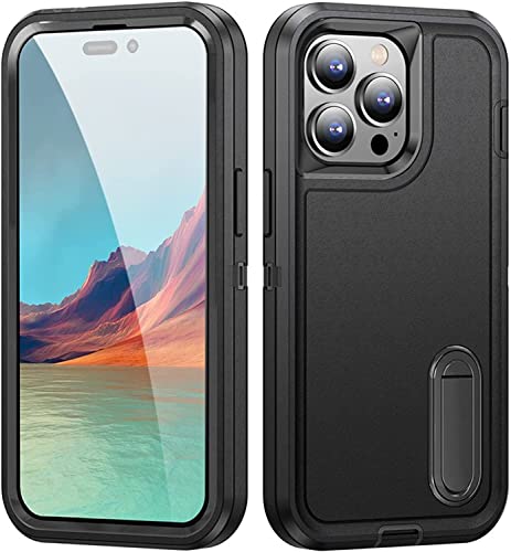 Coque iPhone 14 Pro Max robuste antichoc double couche noire de protection antichoc en TPU