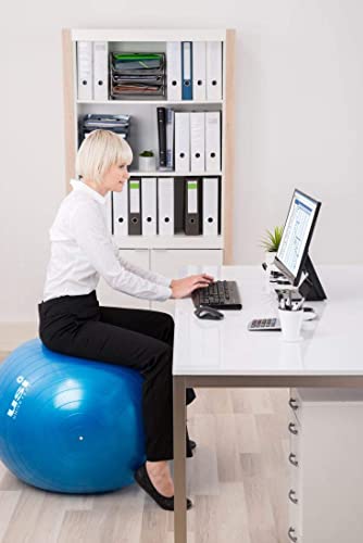 Image of USI UNIVERSAL Exercise Ball, 55cm Yoga Ball for Stability Work Out, Birthing Ball for Pregnancy, Anti-Burst Swiss Balance Fitness Ball for Gym Office Physical Therapy Pilates With Pump