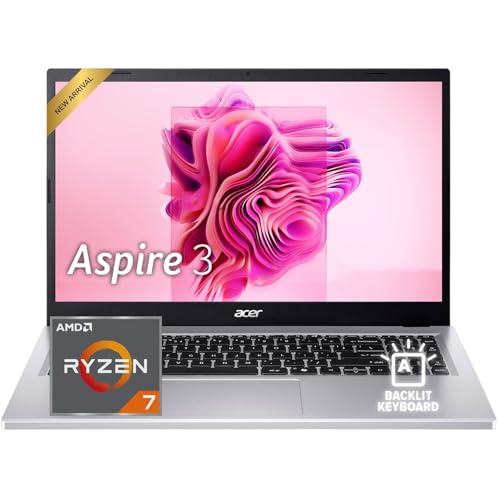 Image of acer Aspire 3 15.6 inch FHD Laptop with Backlit Keyboard • AMD Ryzen 7 7730U • 8GB DDR4RAM • 512GB SSD • Wi-Fi 6 • Copilot AI • Windows 11 Pro • All-Day Performance for Work & Study