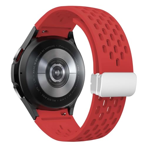 TOPBD Silicone Strap For Samsung Galaxy Watch 7 6 5 4 40mm 44mm 5Pro 45mm Band 6 Classic 43mm 47mm No Gaps Bracelet Watchbands(Red-S,Watch 4 5 6 7 40MM)