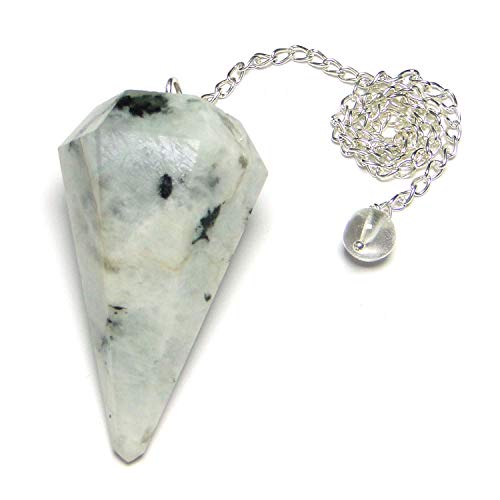 Jet Rainbow Moonstone Cone Pendulum Agate Stone Healing Crystal Dowsing Alter Wicca Meditation Balancing Gift Pendulum