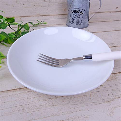 Amazon | うすかる 白磁 20cm 六〇 丸皿 皿 丸 プレート 子供 パスタ皿 