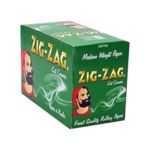 Zig Zag Green Box of 100 Rolling Paper Books