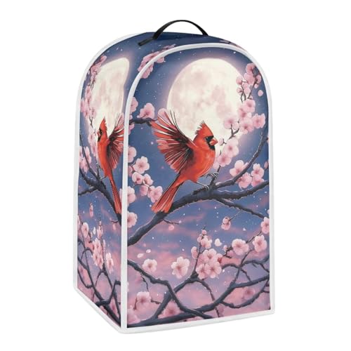 Image of Talayituse Cardinal Cherry Blossom Moon Print Blender Dust Cover, Fingerprint Protection Cover for Stand Mixer or Coffee Machine, Home Kitchen Appliance Covers for Stain Dust Resistant Supplies