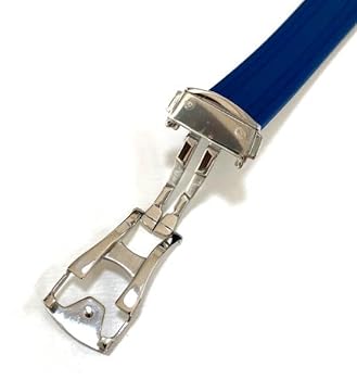 Amazon.co.jp: 腕時計用 ラバーベルト ブルー 20mm シルバー