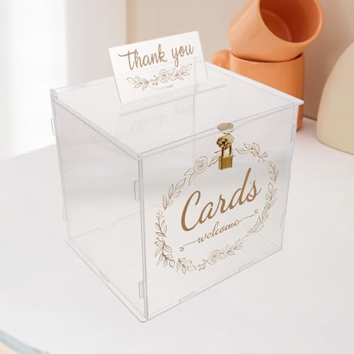 Boîte à cartes de mariage facile à utiliser en acrylique transparent - 7