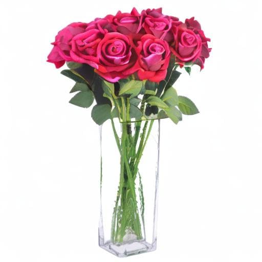 Bocciolo Di Rosa Artificiale Real Touch Con Stelo – Fiore In Seta 35cm – Scegli Quantità - Foto 2