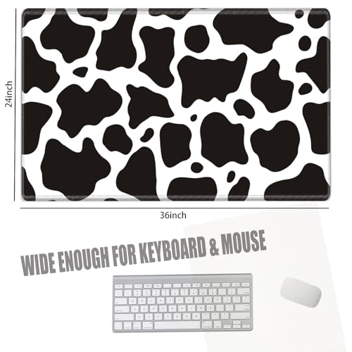 Image of Large Mouse Pad 36 x 24 Desk Mat Gaming Mousepad Cow Print Oversized Desk Pad Huge Giant 4XL Computer Mat for Girl Women Work