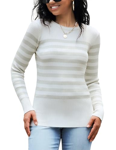 Image of Rocorose Sweaters for Women Long Sleeve Crewneck Lightweight Fall Outfits