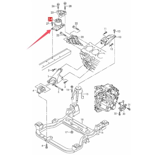Support de moteur robuste 7H0199256H pour VW Transporter T5 T6 2008-2021 - 2