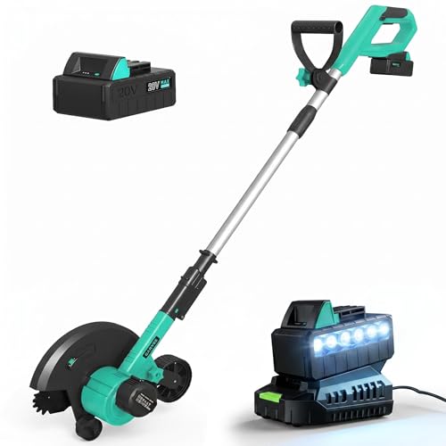 JoanKaren 20V Brushless Cordless Lawn Edger, 9-Inch Steel