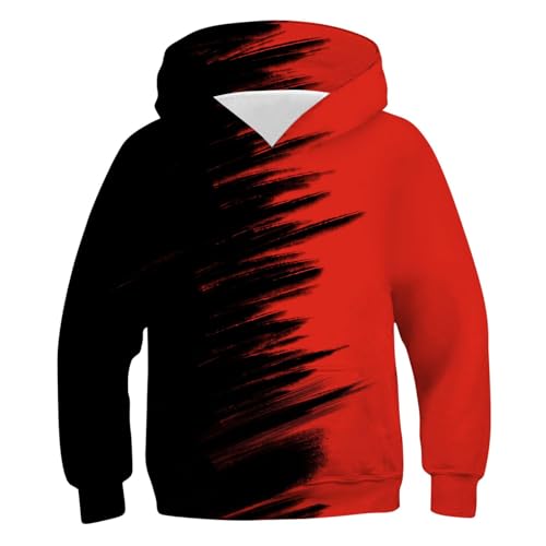 Hoodies for Boys - 3D Graphic Lightweight Fleece Long Sleeve Hooded Sweatshirt Fall Comfy Basic Pullover 3-14 Years2