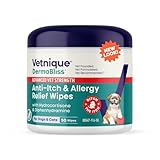 Vetnique Dermabliss 3-in-1 Medicated Dog Wipes -...