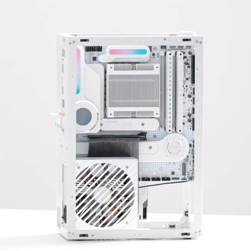 Image of SSUPD Meshroom S V2 Mini-ITX Gaming PC Case (SFF), Full Mesh Panel with PCIE 5.0 Riser Cable, Compatible ATX MB /RX9070 /5090 /280mm AIO, USB Type-C White