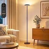 71 Inch Bright LED Corner Lamp with Remote （Batterie nicht enthalten）, stufenlos dimmbare, rotierende Leselampe, 2700-6500K, moderne helle Bodenlampe für Wohnzimmer, Schlafzimmer und Büro