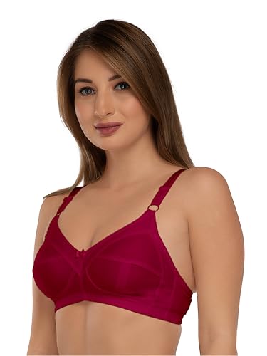 Image of DAISY DEE Women's Cotton Brassiere Non-Padded Wirefree Seamed Full Coverage Comfort-fit Cut and Sew, with Broader Band Regular /Dress /Saree Bra - NSHPU