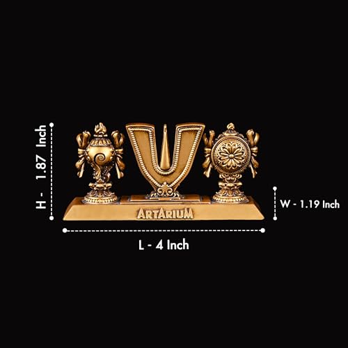 Image of Artarium Vaishnav Tilak Sankh Chakra Tilak of Lord Vishnu for Home Temple & Office Material- Resin & Marble Dust (Vaishnav Tilak 4 Inch)