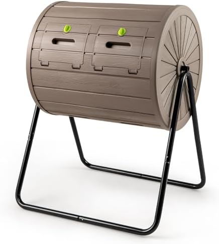 GOPLUS Compostador de Doble Cámara, Contenedor de Compostaje de E...